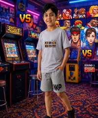 Boys Pajama street fighter grey