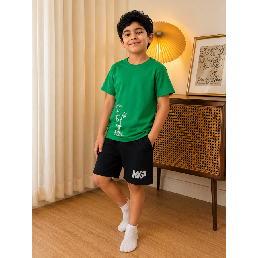 Boys pajama set 7up dark green