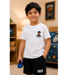 Boys T-shirt white gamer character 