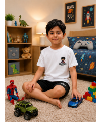 طقم بجامة أولاد أبيض شخصية Gamer