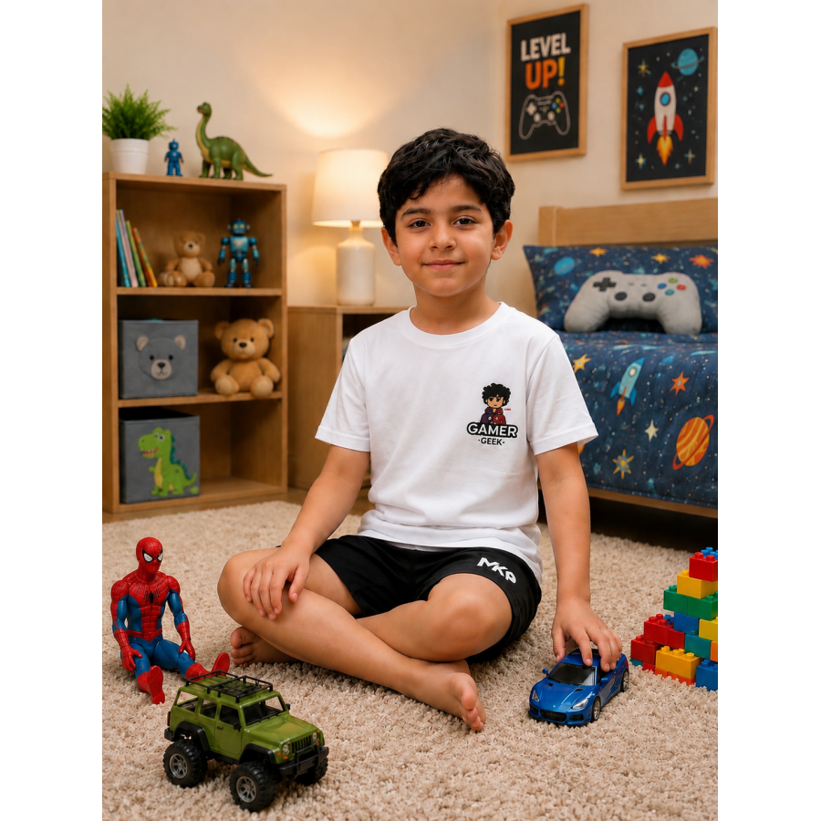 Boys Pajama set white gamer 