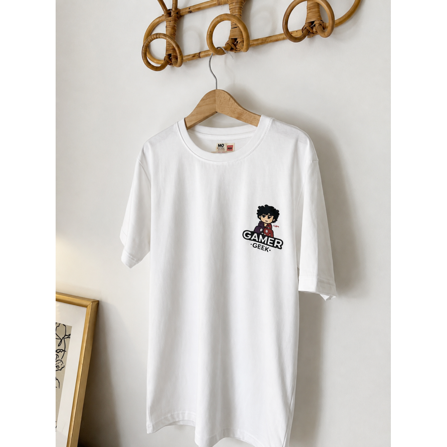 Boys T-shirt white gamer character 