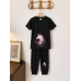 Girls pajama set unicorn black