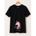 Girls pajama set unicorn black