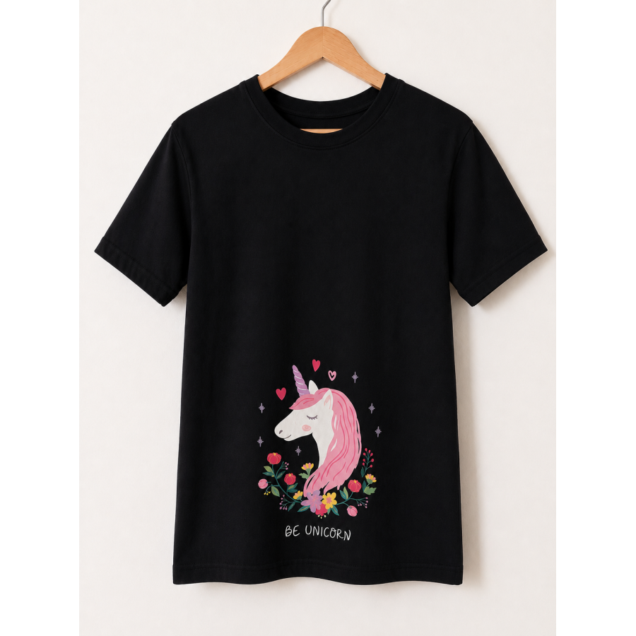 Girls pajama set unicorn black