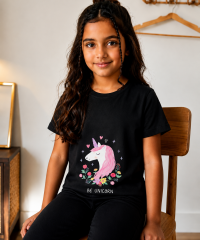 Girls pajama unicorn black
