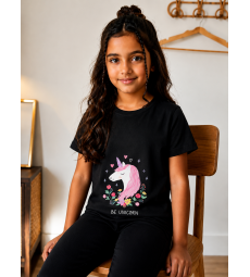 Girls pajama set unicorn black