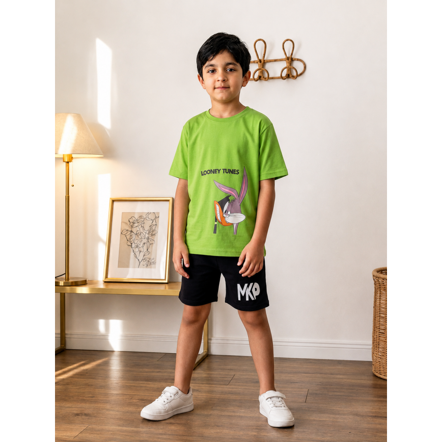 Boys Pajama set bugs bunny light green
