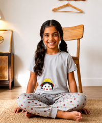 Girls pajama maroco grey