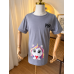 Girls pajama set unicorn grey and light purple
