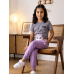Girls pajama set unicorn grey and light purple