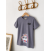 Girls pajama set unicorn grey and light purple
